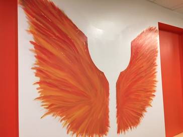 wings painted on wall