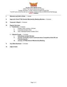 DHMS PTSA General Membership Meeting 12132022