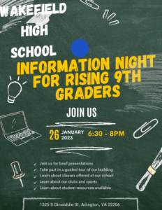 Wakefield High School Info Night Flyer