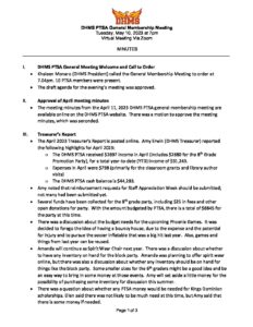 DHMS PTSA General Membership Meeting Minutes 051023