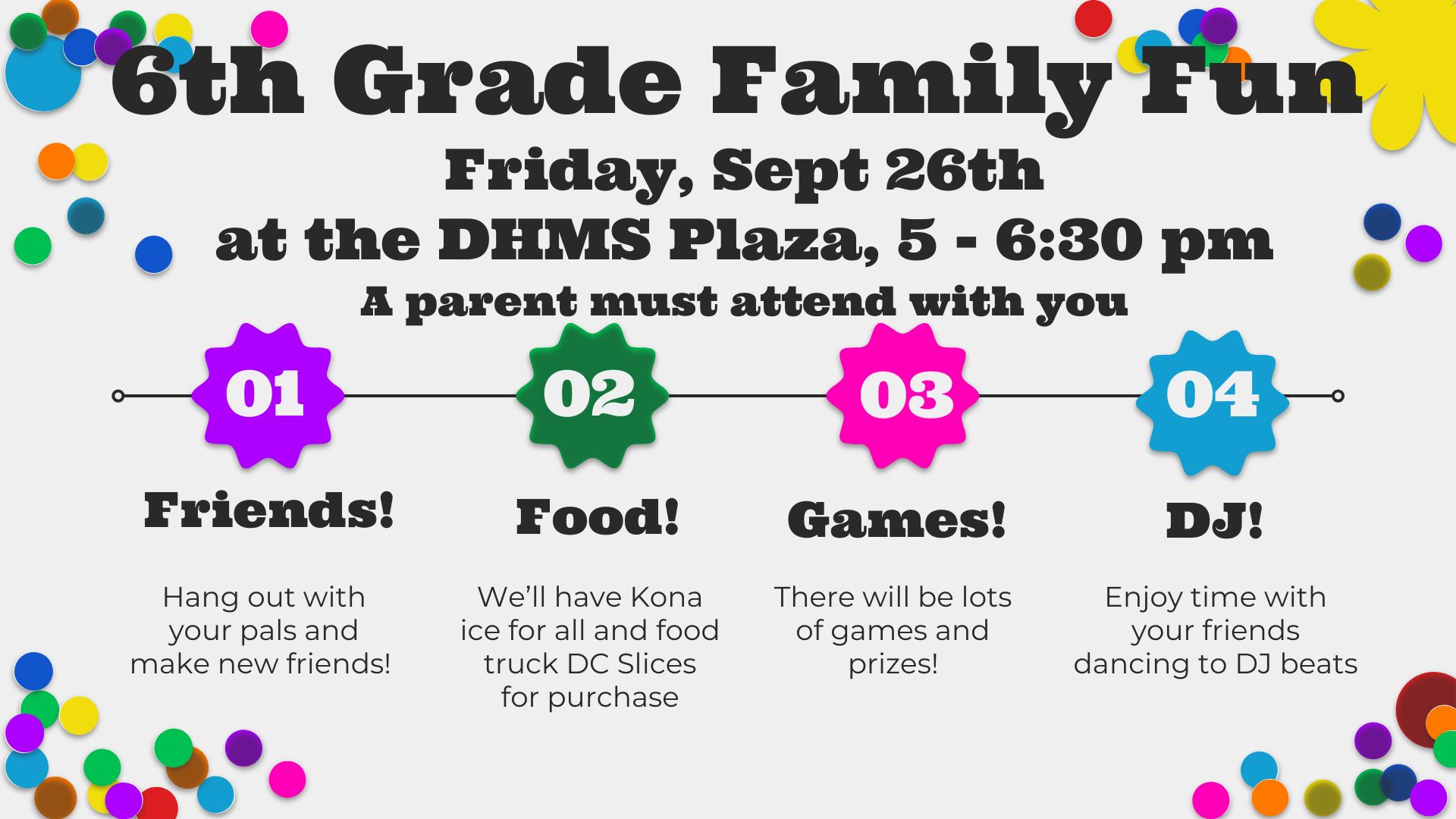6th grade family fun party